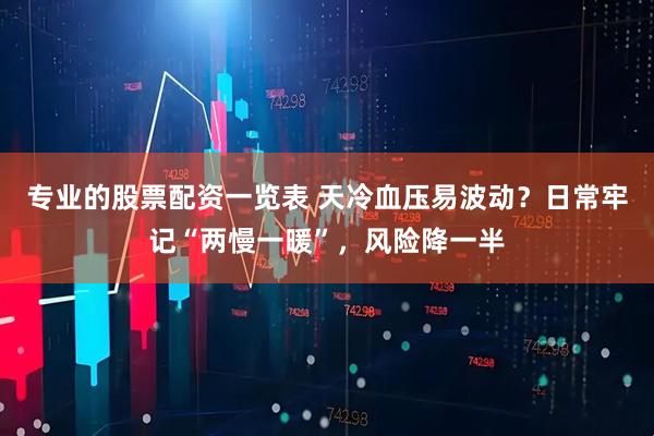 专业的股票配资一览表 天冷血压易波动？日常牢记“两慢一暖”，风险降一半